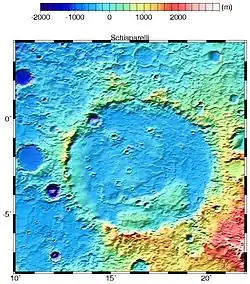 Карта высот (синее — низины, красное — возвышенности)