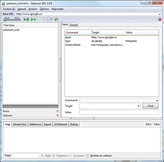 Скриншот программы Selenium