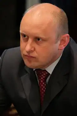 Сергей Белоконев на встрече с премьер-министром РФ Дмитрием Медведевым, июнь 2012 года