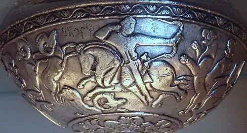 Серебряная чаша эфталитов в Британском музее