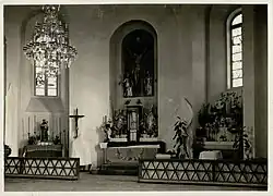 Внутри костёла в 1930 г.