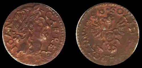 Медный солид короля польского Яна II Казимира (1648—1668) («боратинка»)