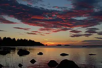 Закат над Ботническим заливом у финского побережья