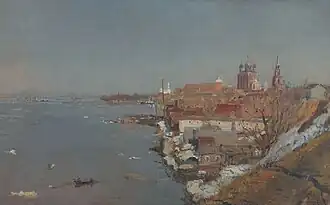 Весенний разлив на Оке. Вид на Рязанский кремль. 1906