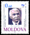 Почтовая марка Молдовы с фото Кубертена, 1994
