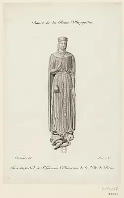 Скульптура Вультроготы на фронтоне парижской церкви Сен-Жермен-л’Осеруа