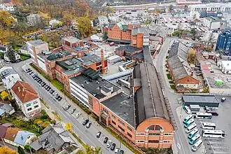 Вид с воздуха на корпуса ликёро-водочного завода