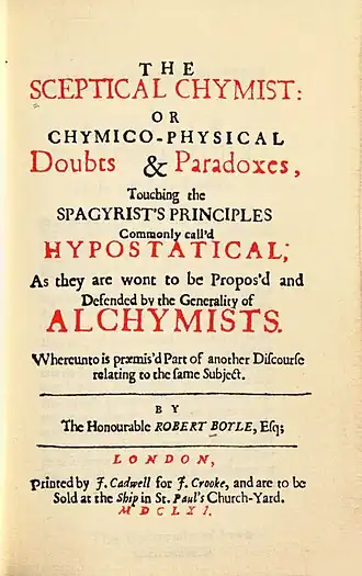 Титульный лист книги «The Sceptical Chymist» (1661)