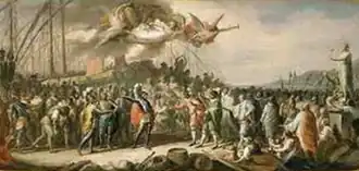 Триумф Ламбы Дория после победы в битве при Курцоле. Картина Феделе Фискетти (1789 г.).