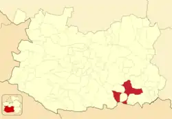 Расположение муниципалитета на карте провинции