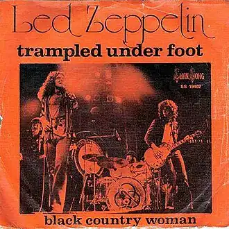 Обложка сингла Led Zeppelin «Trampled Under Foot» (1974)