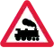 Railway level crossing without gate or barrier ahead