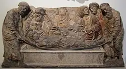 Веккьетта. Смерть Девы Марии. Ок. 1480. Мрамор, роспись. Из церкви Сан-Фредиано