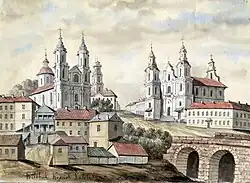 Воскресенская церковь и Костёл святого Антония[бел.] в Витебске (Н. Орда, XIX век)