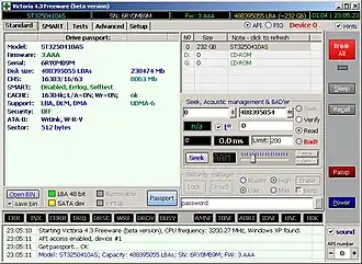 Скриншот программы Victoria