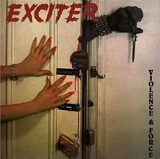 Обложка альбома Exciter «Violence & Force» (1984)