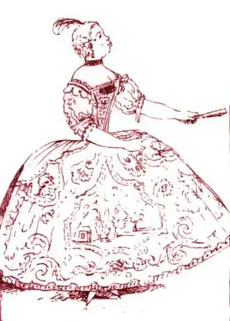 Карикатура на В. Тези. около 1740