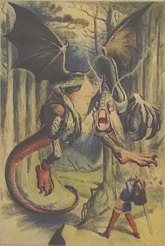 Бой с Бармаглотом. Рисунок Дж. Тенниела